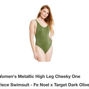 Fe Noel Dark Olive Swimsuit New w Tags